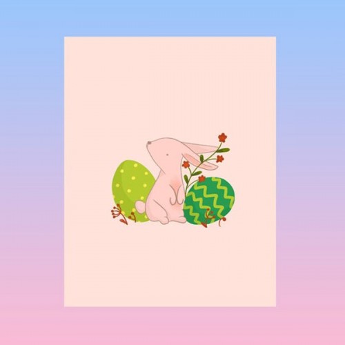 Картичка Easter bunny #1 с луксозен хартиен плик, Ive Penkova Картичка Easter bunny #1 с луксозен хартиен плик, Ive Penkova
